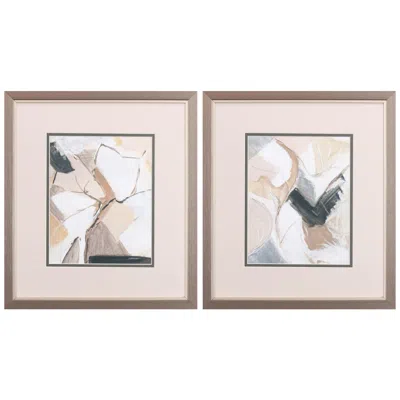 Paragon Marble Lines 16" High 2-piece Printed Framed Wall Art Set