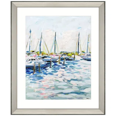 Paragon Marina At Dusk 36"w X 44"h Coastal Framed Art