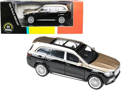 Paragon Mercedes-maybach Gls 600 With Sunroof Kalahari Gold And Obsidian 1/64 Diecast Model Car By