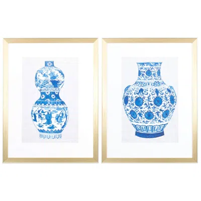 Paragon Ming Vase B 20"w X 26"h Framed Art Set Of 2 In Multi