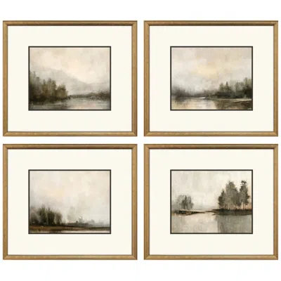 Paragon Muted Horizons 23"w X 20"h Framed Art - Set Of 4 In Multi