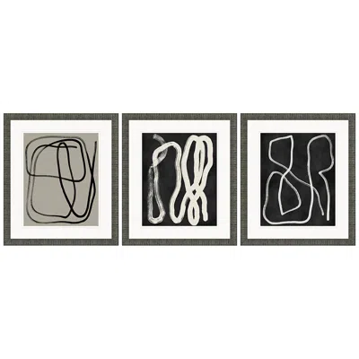 Paragon Naive Lines 20" Wide 3-piece Framed Giclee Wall Art Set