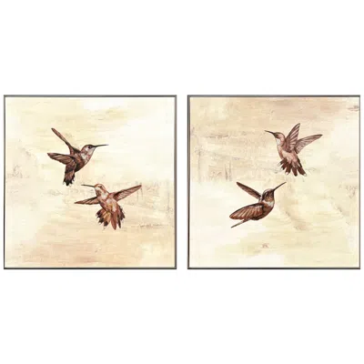 Paragon Neutral Flight 14"w X 14"h Non-glass Framed Art Set Of 2