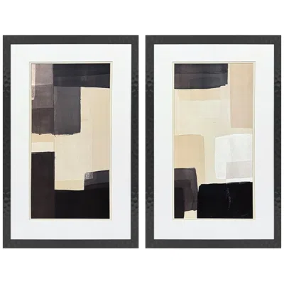 Paragon Neutral Shapes 20"w X 32"h Contemporary Framed Art Set Of 2