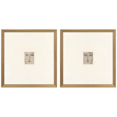 Paragon New Graceful 22"w X 23"h Framed Art - Set Of 2 In Neutral