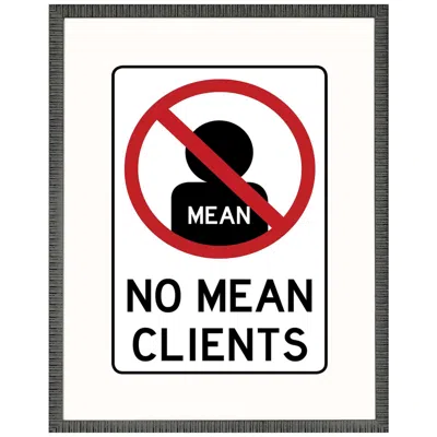 Paragon No Mean Clients 17"w X 22"h Framed Art In Multi