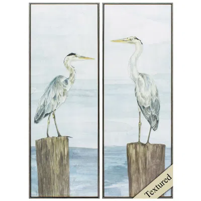 Paragon Ocean Sky Panel 13"w X 36"h Non-glass Framed Art Set Of 2