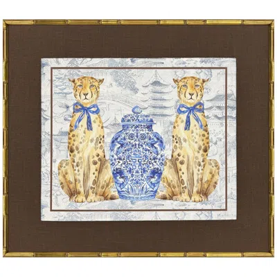 Paragon Oriental Leopards 33"w X 29"h Framed Art