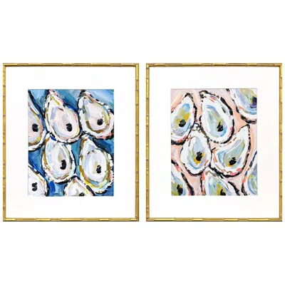Paragon Oyster Shells 25"w X 29"h Coastal Framed Art Set Of 2