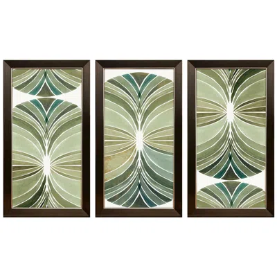 Paragon Palm Art Deco 15"w X 27"h Framed Wall Art Set Of 3