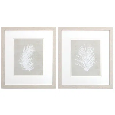 Paragon Palm Oasis 14"w X 16"h Framed Art Set Of 2 In White