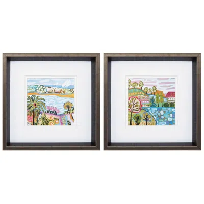 Paragon Palm Tree 11"w X 11"h Framed Art Set Of 2