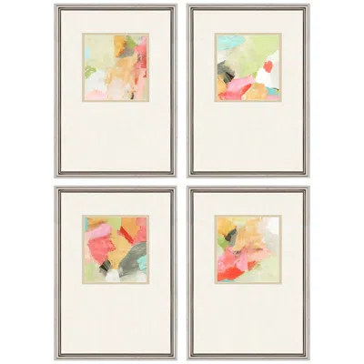 Paragon Pastel Splash 22" High 4-piece Giclee Framed Wall Art Set