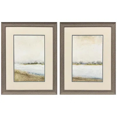 Paragon Peaceful Lake 21"w X 27"h Modern Framed Art Set Of 2