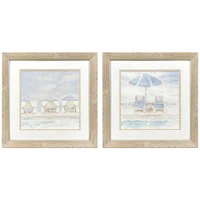 Paragon Peaceful Poolside 19"w X 19"h Framed Art Set Of 2