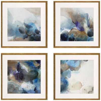 Paragon Pebbles 21"w X 21"h Framed Art Set Of 4 In Multi