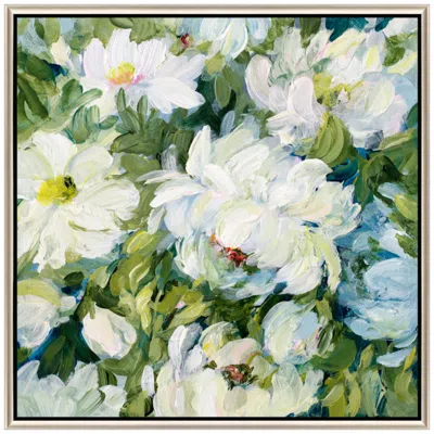 Paragon Peony Morning I 30"w X 30"h Canvas In Green