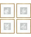 Paragon Picture Gallery Echinacea Framed Art, Set Of 4 In Blue