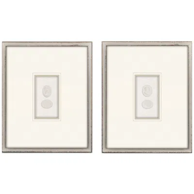 Paragon Portrait Intaglio Ii 17"w X 21"h Framed Art Set Of 2