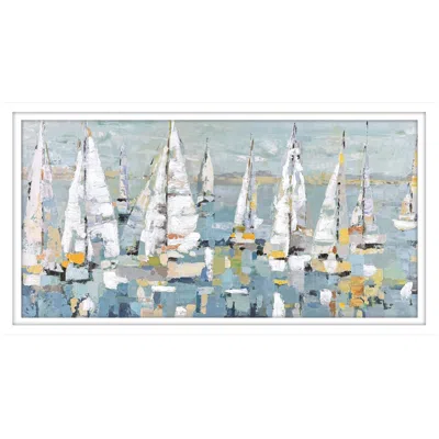 Paragon Regatta Party 51"w X 27"h Framed Art In Blue