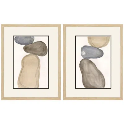 Paragon River Rocks 20"w X 26"h Framed Art Set Of 2