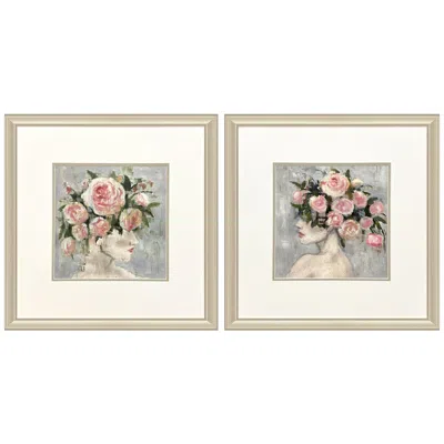 Paragon Rose Girl 22"w X 22"h Framed Art Set Of 2