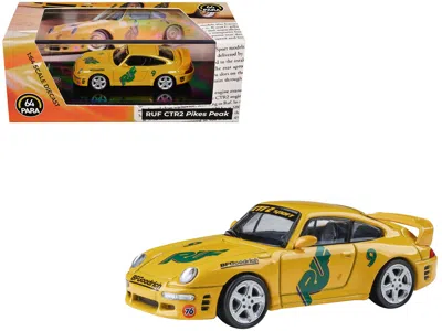 Paragon Ruf Ctr2 #9 "pikes Peak" Yellow With Graphics 1/64 Diecast Model Car By  Models