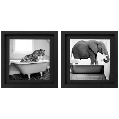 Paragon Safari Bath Ii 25"w X 25"h Framed Art Set Of 2