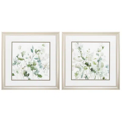 Paragon Sage Garden 18"w X 18"h Framed Art Set Of 2 In White