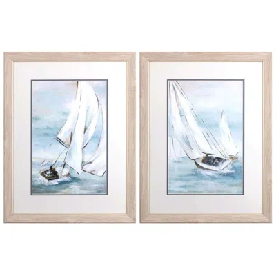 Paragon Sail Wind 21"w X 27"h Framed Art Set Of 2 In Brown