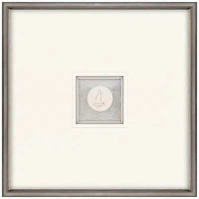 Paragon Sailboat Intaglio 22" Square Framed Wall Art