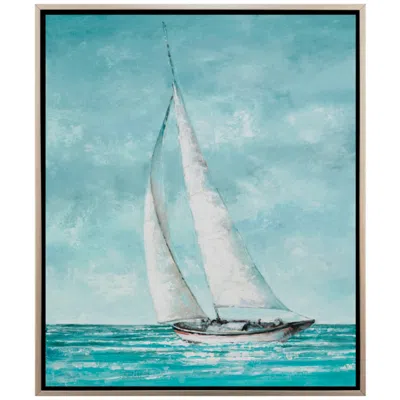 Paragon Sailing Away 30"w X 36"h Canvas In Blue