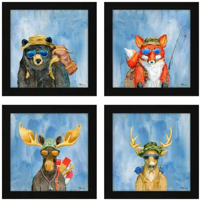 Paragon Scout Camp 9"w X 9"h Non-glass Framed Art Set Of 4