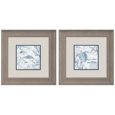 Paragon Seabed Scene A 13"w X 13"h Framed Art Set Of 2