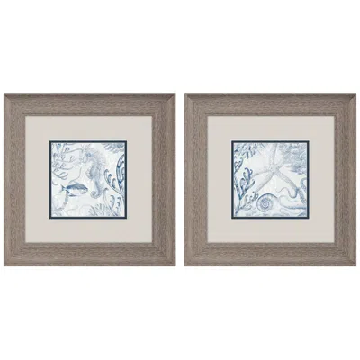 Paragon Seabed Scene B 13"w X 13"h Framed Art Set Of 2 In Brown