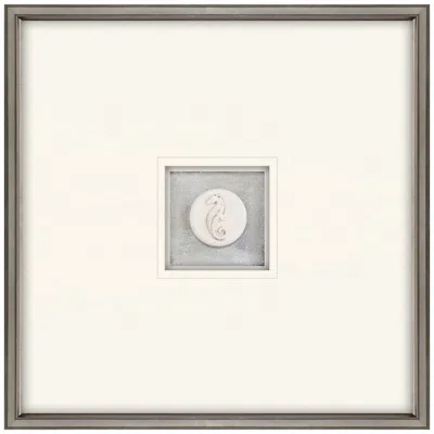 Paragon Seahorse Intaglio 22" Square Framed Wall Art