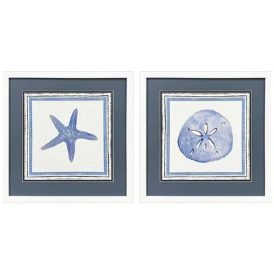 Paragon Seaside Blues Ii 17"w X 17"h Framed Art Set Of 2
