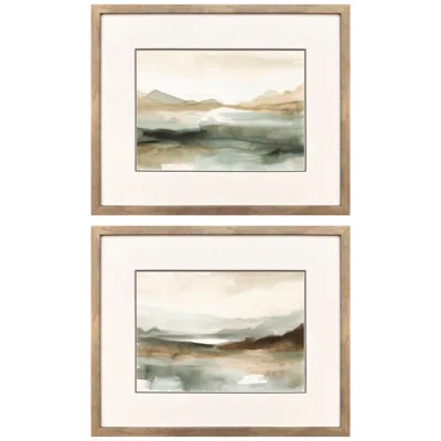 Paragon Serenity Summit 21"w X 17"h Framed Art - Set Of 2 In Multi