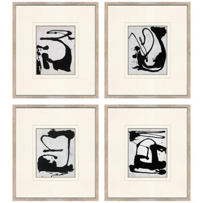 Paragon Shadow Dancing 17"w X 19"h Framed Art - Set Of 4 In Multi