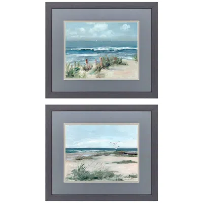 Paragon Shoreline 21"w X 18"h Framed Art - Set Of 2 In Gray