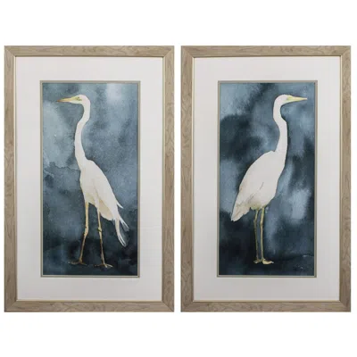 Paragon Simple Egret 21"w X 33"h Framed Art Set Of 2 In Multi