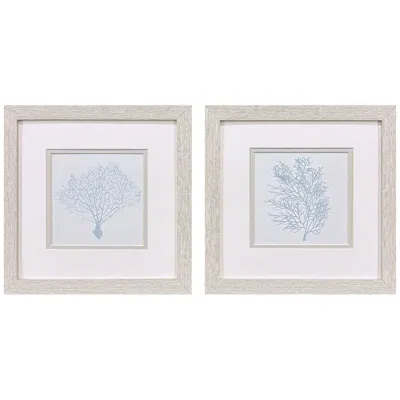 Paragon Soft Coral 11"w X 11"h Coastal Framed Art Set Of 2
