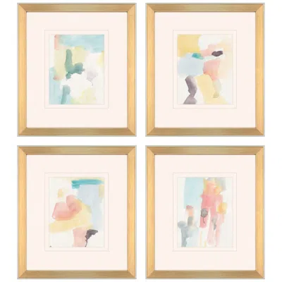Paragon Soft Geometry 16"w X 18"h Framed Art - Set Of 4 In Multi