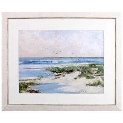 Paragon Soft Morning Sea 34"w X 28"h Framed Art In Multi