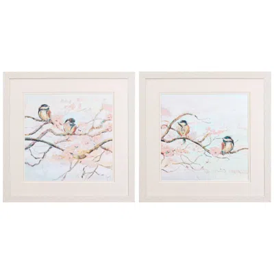 Paragon Spring Branch Birds 17" Square 2-piece Framed Wall Art Set