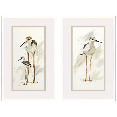 Paragon Stilt Birds 33" High 2-piece Framed Wall Art Set