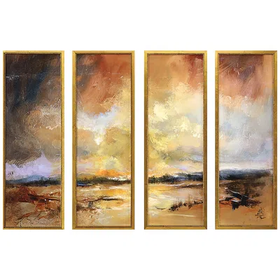 Paragon Stormy Shores 33" High 4-piece Giclee Framed Wall Art Set