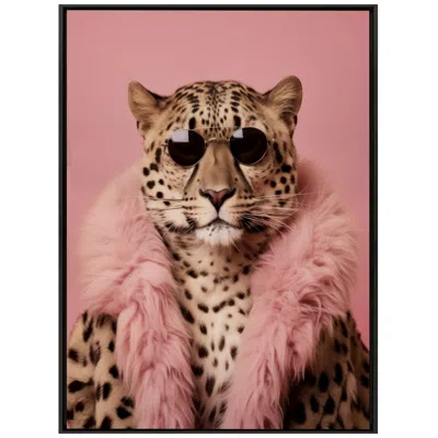 Paragon Style Cat 25"w X 35"h Canvas In Pink