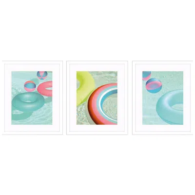 Paragon Summer Chill 17"w X 21"h Framed Art Set Of 3 In Blue