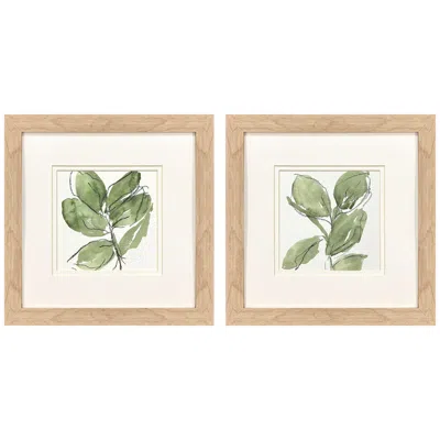 Paragon Summer Leaves 12"w X 12"h Framed Art Set Of 2